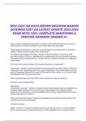 WGU C207 OA DATA-DRIVEN DECISION MAKING  2018/WGU C207 OA LATEST UPDATE 2023-2024  EXAM WITH 100% COMPLETE QUESTIONS &  VERIFIED ANSWERS GRADED A+.