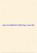 AQA A-level BIOLOGY 7402/1 Paper 1 June 2023  