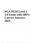 PGA PGM Level 3 3.0 Exam with Correct Answers Latest Updated 2024 (GRADED)