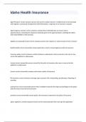 Idaho Health Insurance exam 2024 with 100&percnt; correct answers