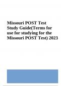 Missouri POST Test Study Guide (Missouri POST Test) Latest Updated 2024 (GRADED)
