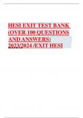 HESI exit rn EXAM QUESTIONS & ANSWERS/ LATEST UPDATE 2023-2024 / RATED A+