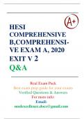 2020/2021 HESI Comprehensive B, HESI Comprehensive Exam A Version 2 Exit Questions and Answers With Rationales