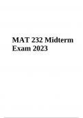 MAT 232 Midterm Exam Questions With Correct Answers Latest Updated 2024 (GRADED)