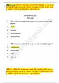HESI anatomy and physiology 2 EXAM QUESTIONS & ANSWERS/ LATEST UPDATE 2023-2024 / RATED A+