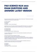 PAX SCIENCE NLN 2024 EXAM QUESTIONS AND ANSWERS LATEST VERSION