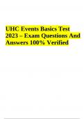 UHC Events Basics Exam Questions With Answers Latest Updated 2024 (GRADED)