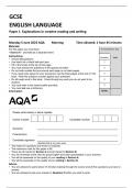 AQA GCSE ENGLISH LANGUAGE Paper 1 Explorations in creative reading and writing 2023
