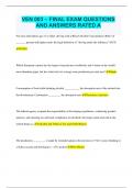 VEN 003 &ndash; FINAL EXAM QUESTIONS AND ANSWERS RATED A