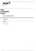 AQA GCSE ECONOMICS 8136/1 Paper 1 How Markets Work  Mark scheme 2023