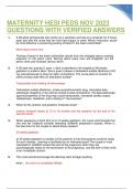 MATERNITY HESI PEDS NOV 2023 QUESTIONS WITH VERIFIED ANSWERS GRADED A&plus;