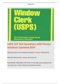 USPS 421 Test Questions with Precise Solutions Updated 2024. 