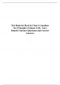 Test Bank for Byrd & Chen's Canadian Tax Principles &lpar;Volume 2&rpar; By  Gary Donell&comma; Clarence Questions and Correct Answers