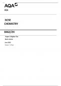 AQA GCSE CHEMISTRY  8462/2H Paper 2 Higher Tier Mark scheme 2023