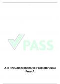 ATI RN Comprehensive Predictor 2023 FormA/RNComprehensive ATIPredictor 2023Form by splasnet ATIRNComprehensivePredictor2019FormA by lOMoARcPSD|1 2486 669 splashnet (180 Q&A)100% CORRECT | VERIFIED ANDRATED100% 1. A nurse in a pediatric unit is preparing t