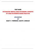 Test Bank for Psychiatric Mental Health Nursing: Concepts of Care in Evidence-Based Practice 9th Edition by Mary C. Townsend, Karyn I. Morgan |All Chapters,  Year-2024|