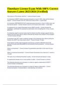 Timeshare License Exam Questions With 100&percnt; Correct Answers Latest 2024 &lpar;Verified&rpar;