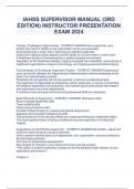 IAHSS SUPERVISOR MANUAL (3RD  EDITION) INSTRUCTOR PRESENTATION  EXAM 2024