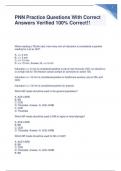 PNN Practice Questions With Correct Answers Verified 100&percnt; Correct&excl;&excl; 2024