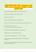 ADAP PRACTICE TEST &vert; Questions with 100&percnt; Correct Answers &vert; Verified &vert; Latest Update 2024