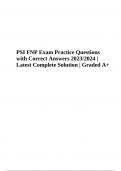 PSI FNP Exam Questions With Correct Answers Latest Updated 2024 / Complete Solution Graded A+