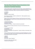 Florida Real Estate Exam Questions And  Answers Verified Solution