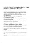 COG170 Cogito Fundamentals Review Exam Questions And Correct Answers.