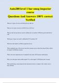 Auto200 level 1 bar smog inspector course Questions And Answers 100&percnt; correct Verified