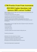 C706 Practice Exam From Assessment 2023&sol;2024 Update Questions And Answers 100&percnt; correct Verified