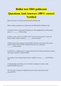 Bullet test MlO goldcoast Questions And Answers 100&percnt; correct Verified