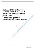 AQA A-level ENGLISH LITERATURE B Paper 2A Mark scheme June 2023