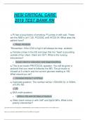 HESI CRITICAL CARE 2019 TEST BANK RNEXAM QUESTIONS AND CORRECT DETAILED ANSWERS ( ALREADY GRADED A+)