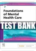 Foundations of Mental Health Care 7th Edition Morrison-Valfre COMPLETE UPDATEDTest Bank- NEWEST VERSION