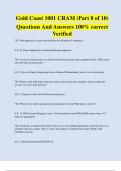 Gold Coast 1001 CRAM (Part 8 of 10) Questions And Answers 100% correct Verified