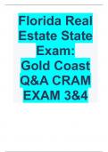 Florida Real Estate State Exam:  Gold Coast Q&A CRAM EXAM 3&4