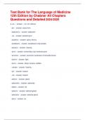 Test Bank for The Language of Medicine  12th Edition by Chabner All Chapters  Questions and Detailed 2024&sol;2025