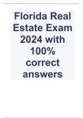 Florida Real Estate Exam 2024 with 100%  correct answers