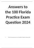 Answers to the 100 Florida Practice Exam Question 2024