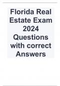 Florida Real Estate Exam 2024 Questions with correct Answers
