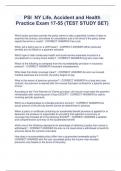 PSI NY Life&comma; Accident and Health  Practice Exam 17-55 &lpar;TEST STUDY SET&rpar;
