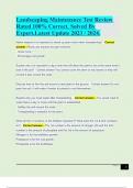 Landscaping Maintenance Test Review Rated 100&percnt; Correct&period; Solved By Expert&period;Latest Update 2023 &sol; 2024&period;