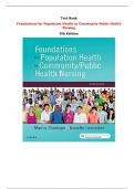 Foundations for Population Health in Community Public Health Nursing 5th Edition Test Bank By Marcia Stanhope, Jeanette Lancaster | Chapter 1 – 32, Latest - 2024|