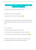 Pharmacy Law - Exam 4 Questions and Answers Graded A