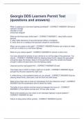 Georgia DDS Learners Permit Test &lpar;questions and answers&rpar;