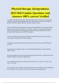 Physical therapy Jurisprudence 2023&sol;2024 Update Questions And  Answers 100&percnt; correct Verified