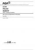 AQA GCSE POLISH 8688/SF Paper 2 Speaking Foundation Mark scheme including Guidance for Role-plays June 2023