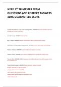 NYPD 1ST TRIMESTER EXAM QUESTIONS AND CORRECT ANSWERS 100&percnt; GUARANTEED SCORE 