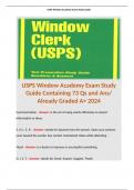USPS Window Academy Exam Study Guide Containing 73 Qs and Ans&sol; Already Graded A&plus; 2024