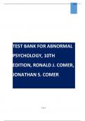 Test Bank for Abnormal Psychology, 10th Edition, Ronald J. Comer, Jonathan S. Comer.pdf