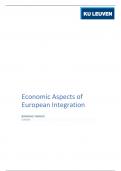 Notes for Economic Aspects of European Integration